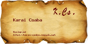Karai Csaba névjegykártya