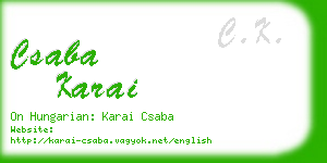 csaba karai business card